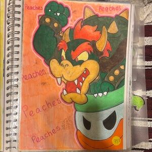 Nintendo Bowser Illustration - Green, Orange, Red
